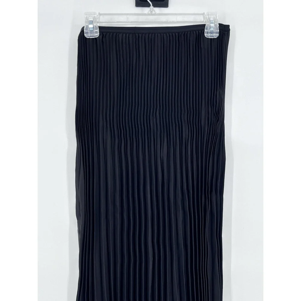 NWT Eileen Fisher Black Wool Silk Pleated Maxi Skirt Small‎ NEW $328 Career